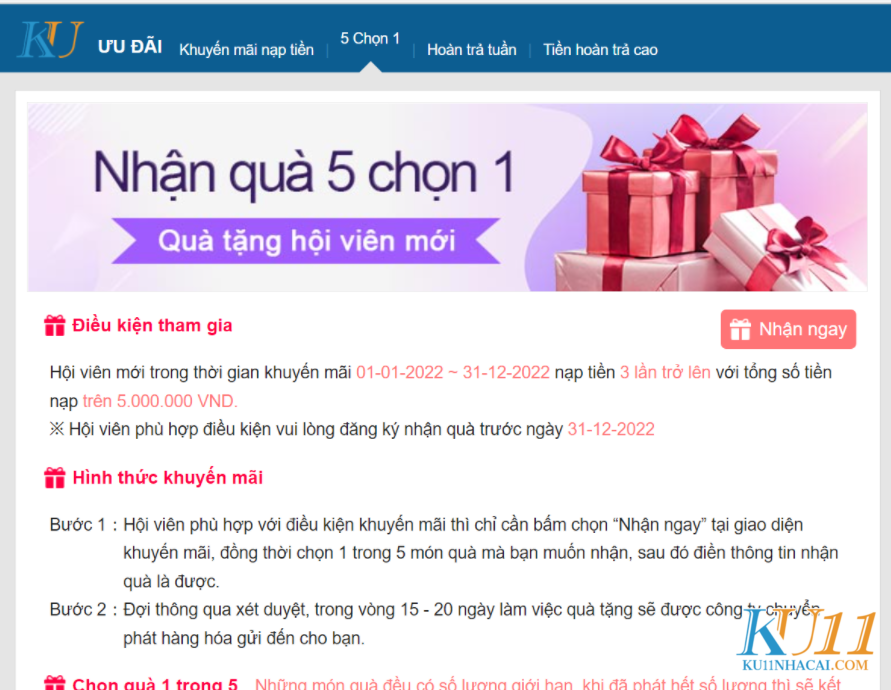 Khuyến mãi đặc biệt của KU11 có gì hấp dẫn?